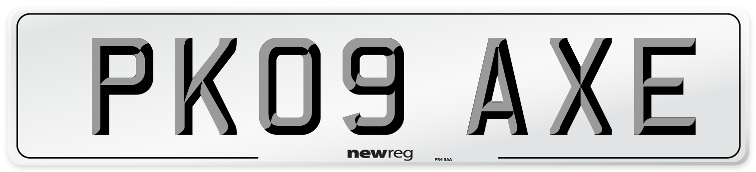 PK09 AXE Number Plate from New Reg